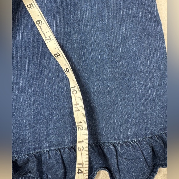 Old Navy Sleeveless Blue Jean Denim Mini Ruffle Hem 100% Cotton Dress Medium - Picture 6 of 16